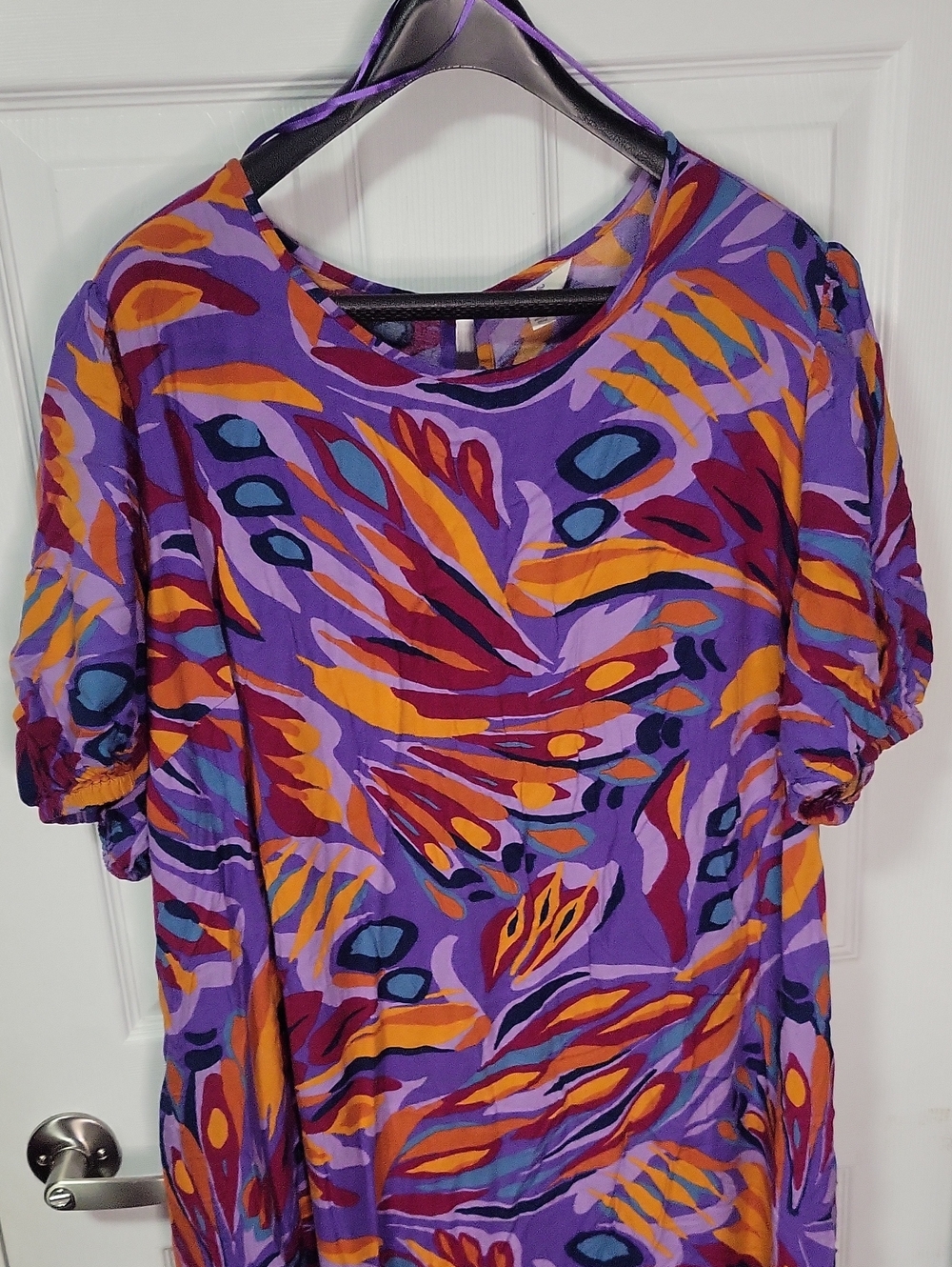 Purple Floral Print Women's Dress